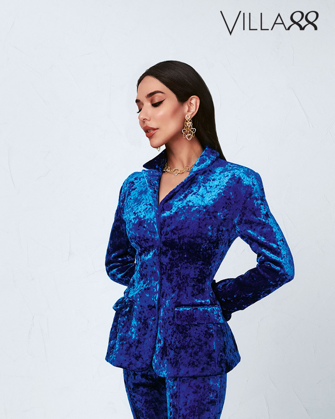 Villa 88 editorial portrait in blue