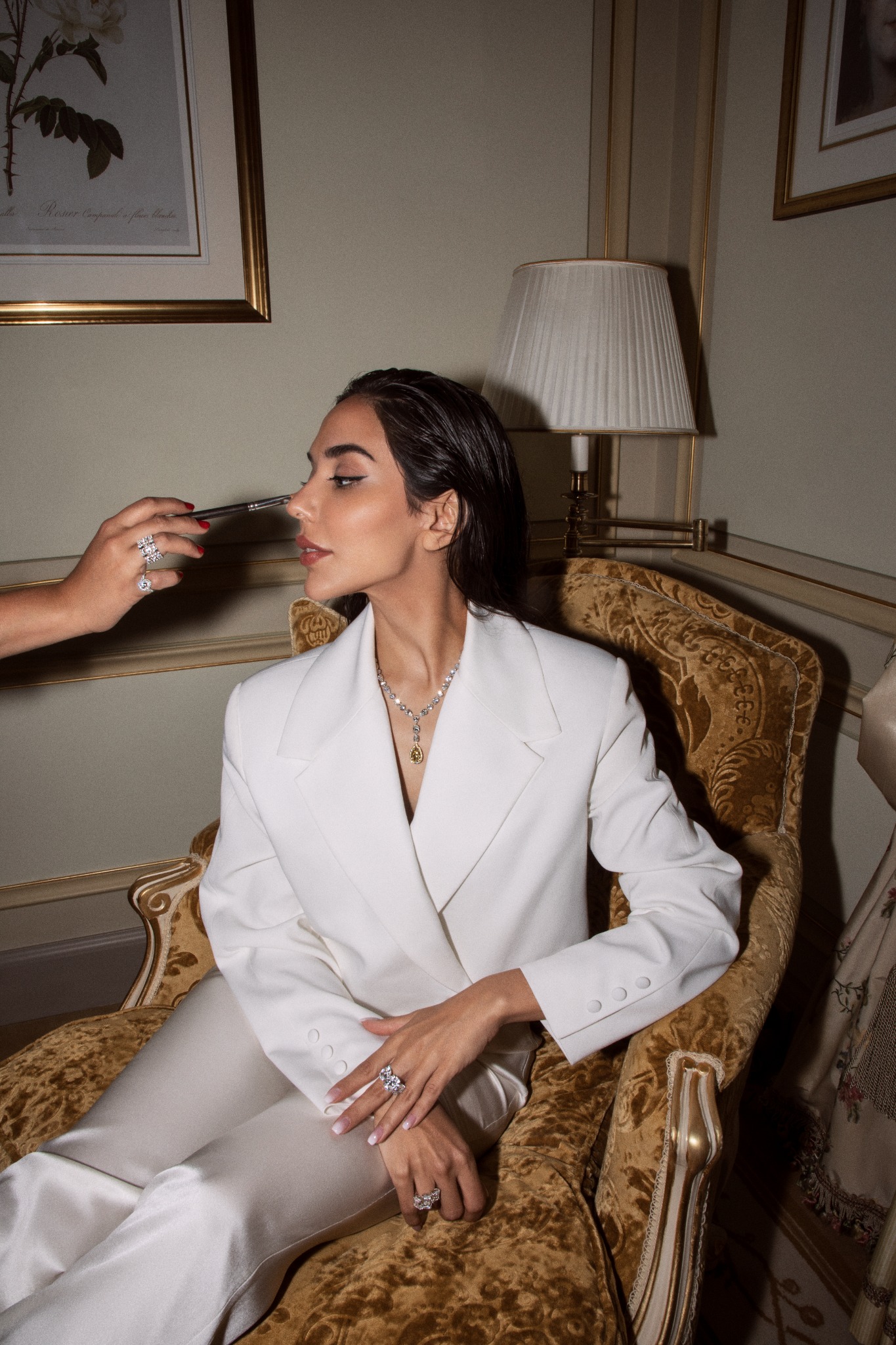 Elham Alarif during the Vogue China shoot in Paris